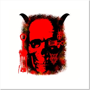 skull with horns Posters and Art